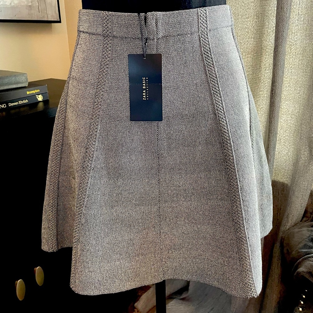 Zara Aline tweed look mini skirt NWT